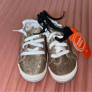 Wondernation | girls gold sparkle sneakers size 10